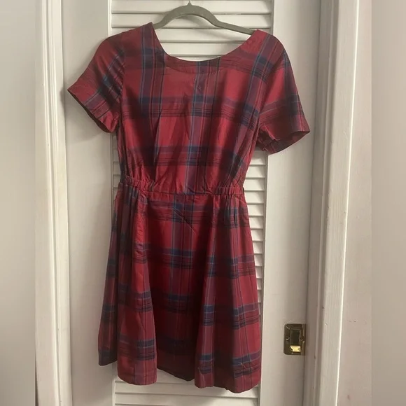 Volcom EUC Red Plaid Skater Minidress Size Small. LIKE NEW! - Picture 2 of 5